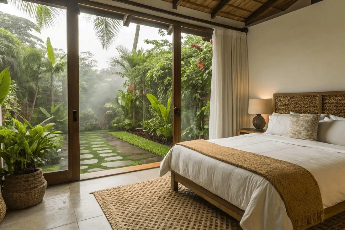 A bright room by the sea