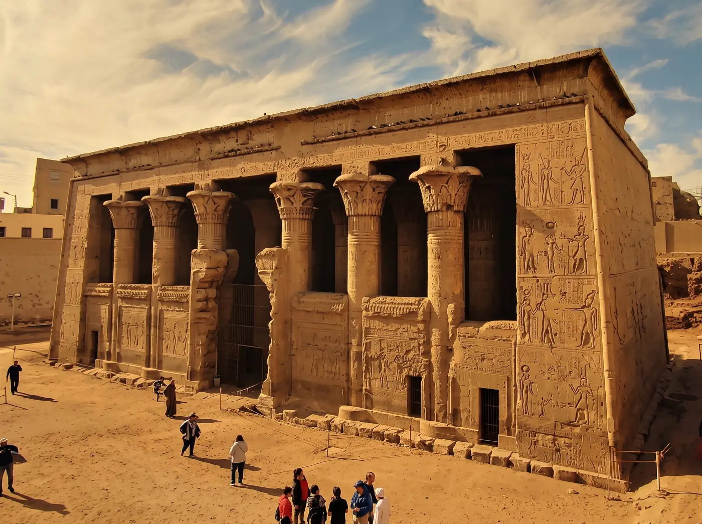 The columned front of the Temple of Esna
